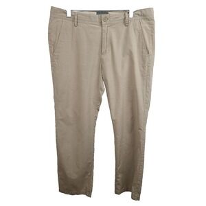 Castro Mens Chino Dress Pants Size 34 Beige 100% Cotton Straight Leg Flat Front